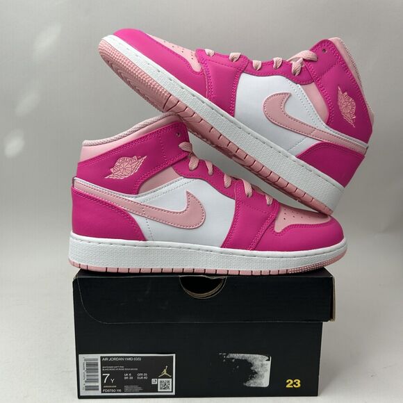 Nike Shoes - Nike Shoes Air Jordan 1 Mid GS “Fierce Pink/Barbie” 2023